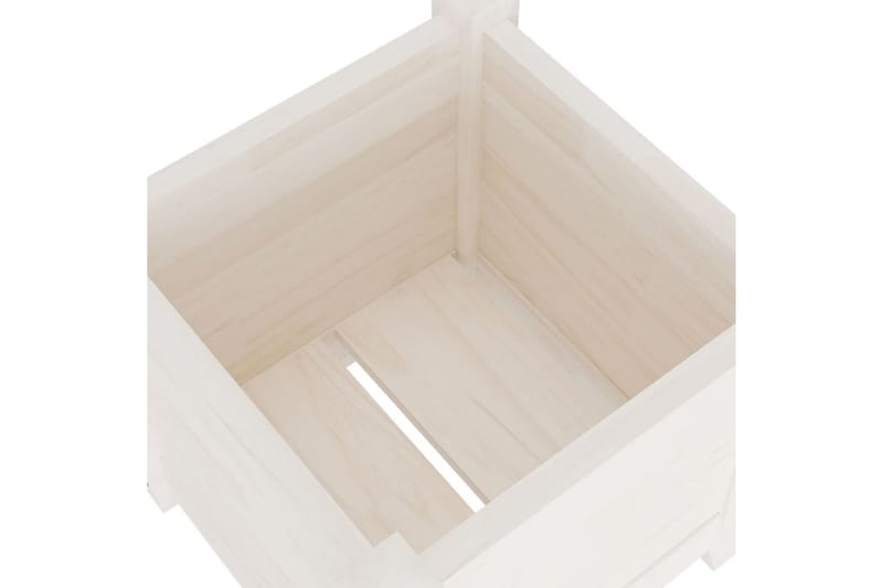 Plantekasser 2 stk hvit 31x31x31 cm heltre furu - Hvit - Hagemøbler - Øvrig utendørs - Tilbehør utendørs - Hagekrukker