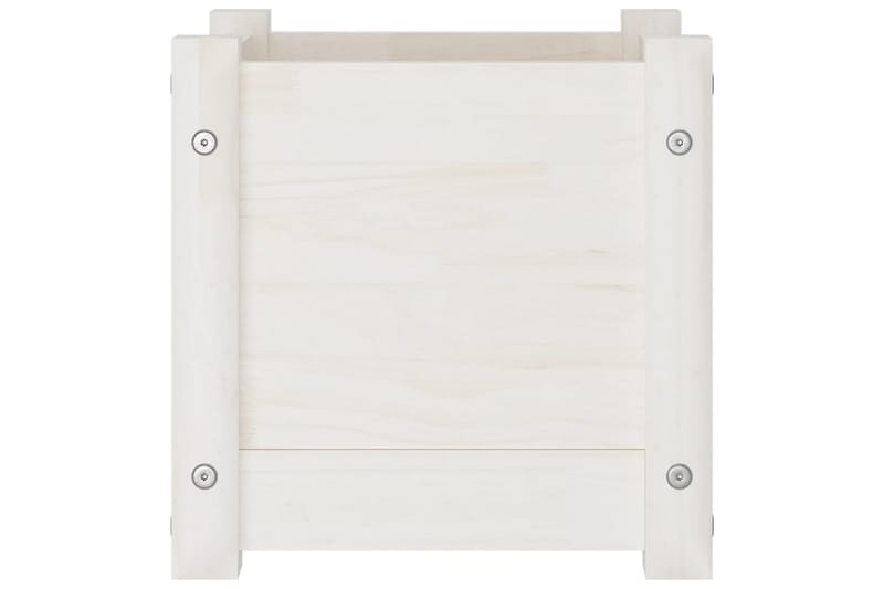Plantekasser 2 stk hvit 31x31x31 cm heltre furu - Hvit - Hagemøbler - Øvrig utendørs - Tilbehør utendørs - Hagekrukker
