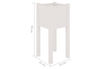 Plantekasser 2 stk hvit 31x31x70 cm heltre furu - Hvit - Hagemøbler - Øvrig utendørs - Tilbehør utendørs - Hagekrukker