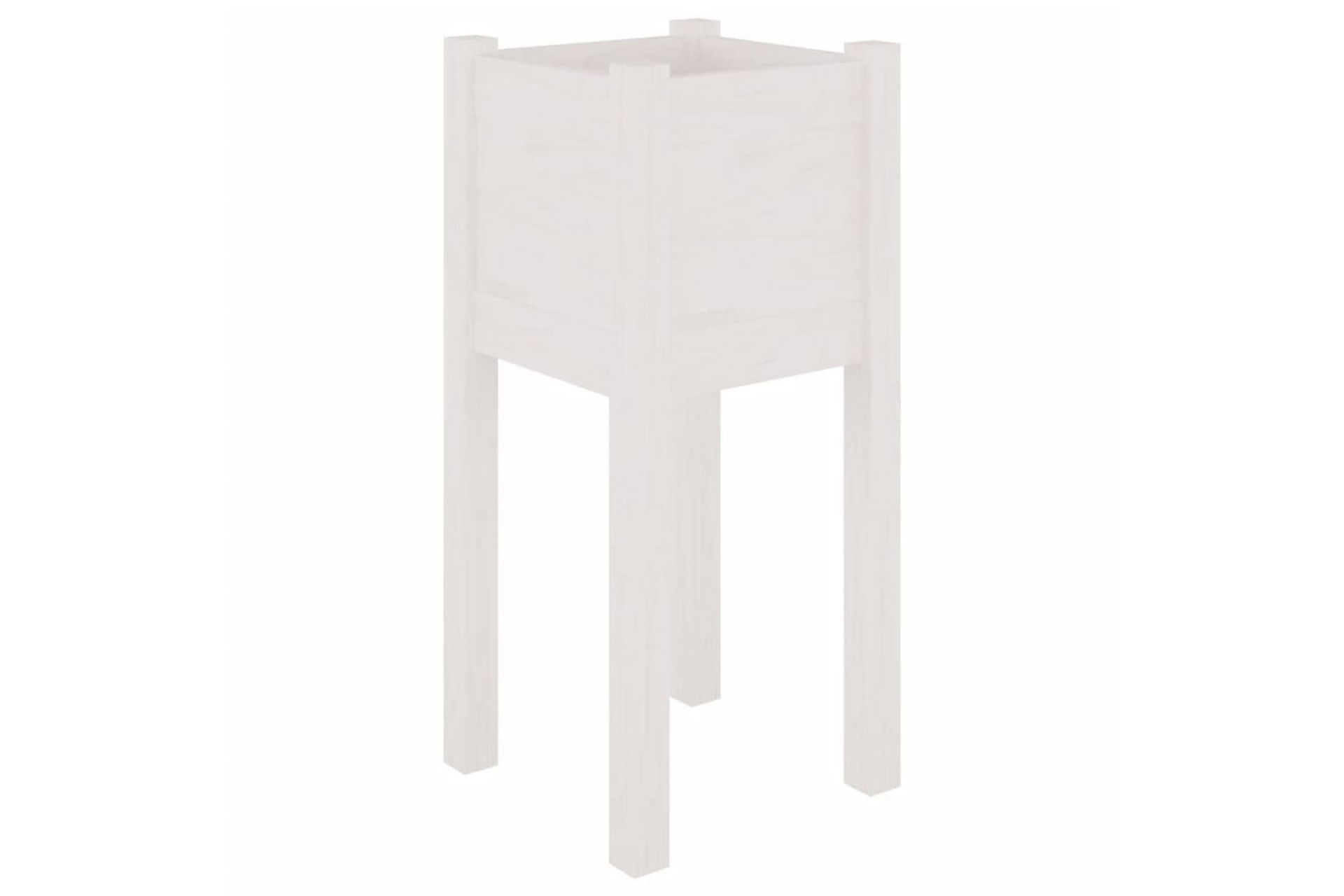 Plantekasser 2 stk hvit 31x31x70 cm heltre furu - Hvit - Hagemøbler - Øvrig utendørs - Tilbehør utendørs - Hagekrukker