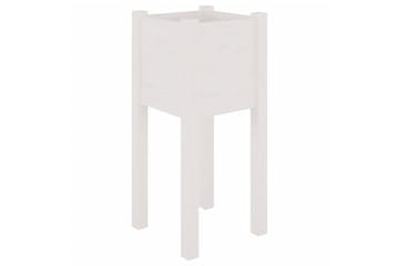 Plantekasser 2 stk hvit 31x31x70 cm heltre furu - Hvit - Hagemøbler - Øvrig utendørs - Tilbehør utendørs - Hagekrukker