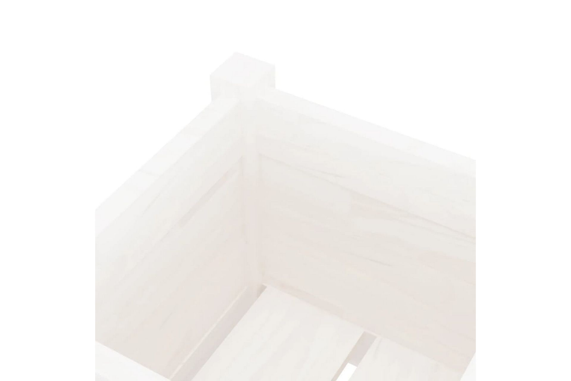 Plantekasser 2 stk hvit 31x31x70 cm heltre furu - Hvit - Hagemøbler - Øvrig utendørs - Tilbehør utendørs - Hagekrukker