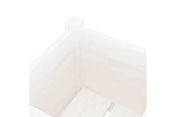 Plantekasser 2 stk hvit 31x31x70 cm heltre furu - Hvit - Hagemøbler - Øvrig utendørs - Tilbehør utendørs - Hagekrukker