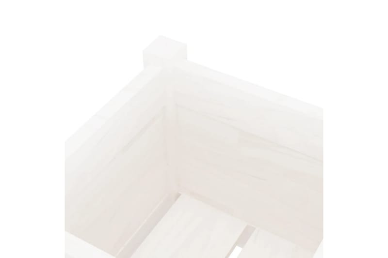 Plantekasser 2 stk hvit 31x31x70 cm heltre furu - Hvit - Hagemøbler - Øvrig utendørs - Tilbehør utendørs - Hagekrukker