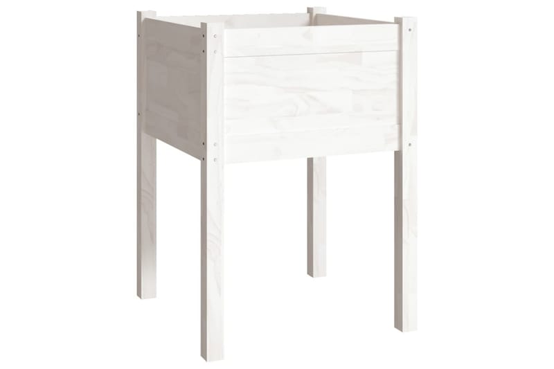 Plantekasser 2 stk hvit 50x50x70 cm heltre furu - Hvit - Hagemøbler - Øvrig utendørs - Tilbehør utendørs - Hagekrukker