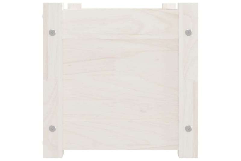 Plantekasser 2 stk hvit 60x31x31 cm heltre furu - Hvit - Hagemøbler - Øvrig utendørs - Tilbehør utendørs - Hagekrukker