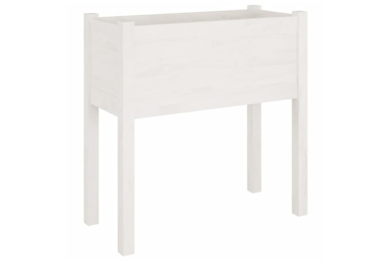 Plantekasser 2 stk hvit 70x31x70 cm heltre furu - Hvit - Hagemøbler - Øvrig utendørs - Tilbehør utendørs - Hagekrukker