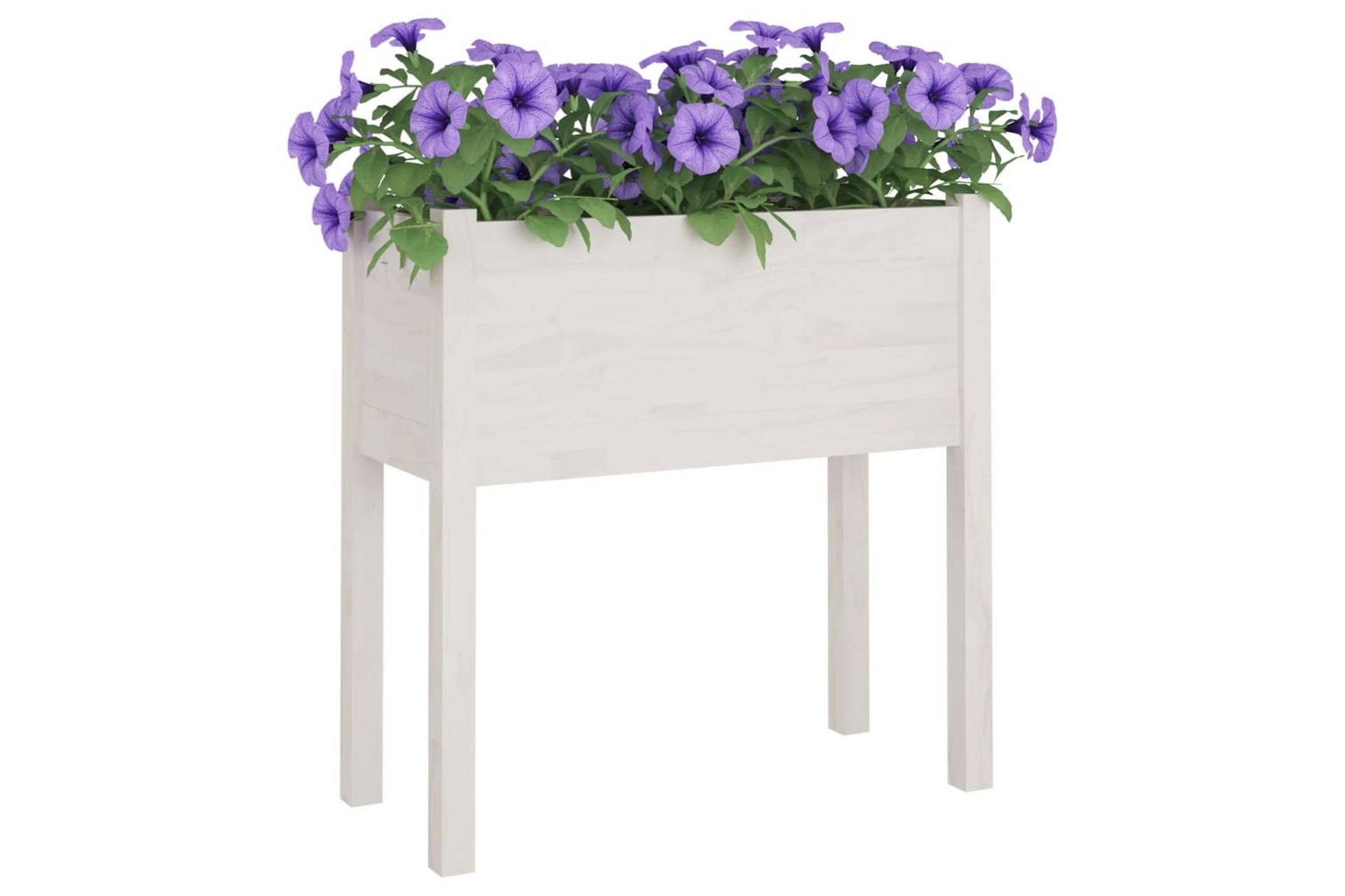 Plantekasser 2 stk hvit 70x31x70 cm heltre furu - Hvit - Hagemøbler - Øvrig utendørs - Tilbehør utendørs - Hagekrukker