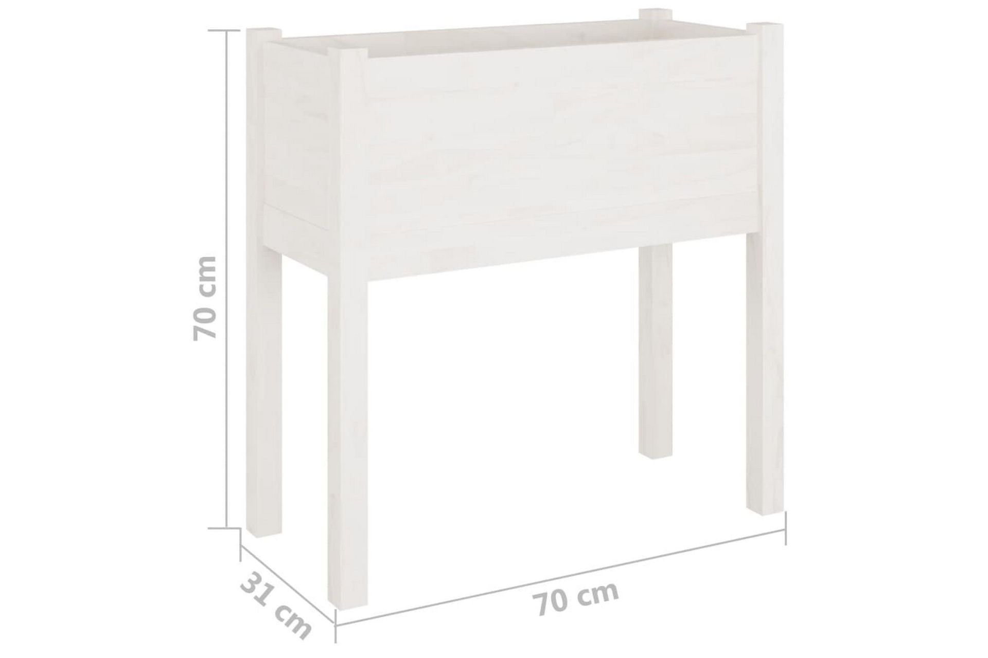 Plantekasser 2 stk hvit 70x31x70 cm heltre furu - Hvit - Hagemøbler - Øvrig utendørs - Tilbehør utendørs - Hagekrukker