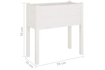Plantekasser 2 stk hvit 70x31x70 cm heltre furu - Hvit - Hagemøbler - Øvrig utendørs - Tilbehør utendørs - Hagekrukker