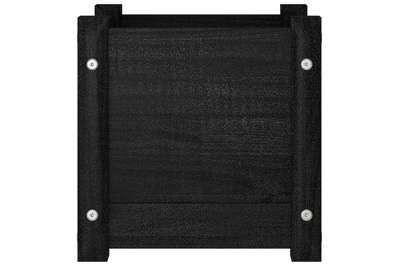Plantekasser 2 stk svart 31x31x31 cm heltre furu - Svart - Hagemøbler - Øvrig utendørs - Tilbehør utendørs - Hagekrukker