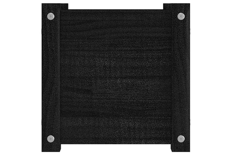 Plantekasser 2 stk svart 31x31x31 cm heltre furu - Svart - Hagemøbler - Øvrig utendørs - Tilbehør utendørs - Hagekrukker