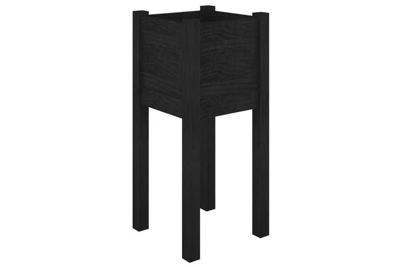 Plantekasser 2 stk svart 31x31x70 cm heltre furu - Svart - Hagemøbler - Øvrig utendørs - Tilbehør utendørs - Hagekrukker