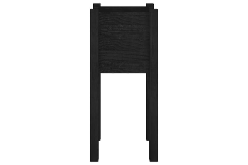 Plantekasser 2 stk svart 31x31x70 cm heltre furu - Svart - Hagemøbler - Øvrig utendørs - Tilbehør utendørs - Hagekrukker