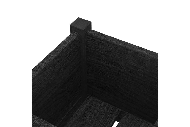 Plantekasser 2 stk svart 31x31x70 cm heltre furu - Svart - Hagemøbler - Øvrig utendørs - Tilbehør utendørs - Hagekrukker