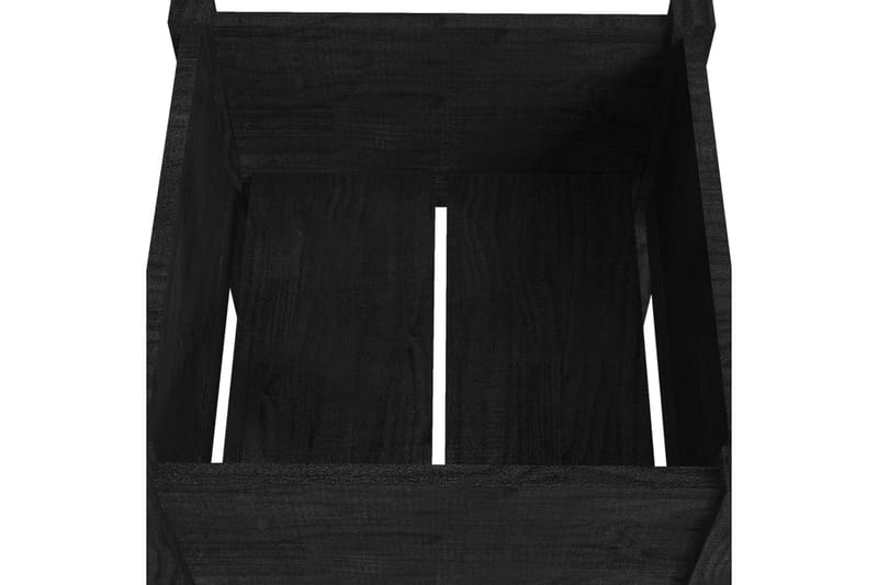 Plantekasser 2 stk svart 50x50x70 cm heltre furu - Svart - Hagemøbler - Øvrig utendørs - Tilbehør utendørs - Hagekrukker