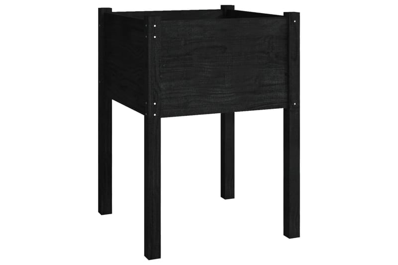 Plantekasser 2 stk svart 50x50x70 cm heltre furu - Svart - Hagemøbler - Øvrig utendørs - Tilbehør utendørs - Hagekrukker