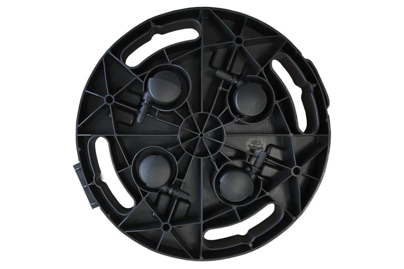 Plantetraller med hjul 30 cm diameter svart 170 kg - Svart - Blomsterkasser - Hagekrukker
