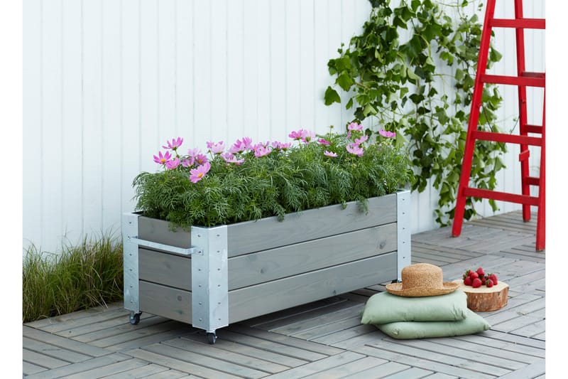 PLUS Cubic Blomsterkasser med Hjul 120 x45 cm - Hagemøbler - Øvrig utendørs - Tilbehør utendørs - Hagekrukker