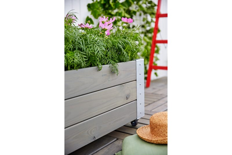 PLUS Cubic Blomsterkasser med Hjul 120 x45 cm - Hagemøbler - Øvrig utendørs - Tilbehør utendørs - Hagekrukker