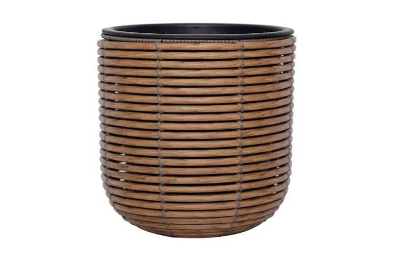 Wicker Blomsterkrukke D27xH28 cm Brun - Hagemøbler - Øvrig utendørs - Tilbehør utendørs - Hagekrukker