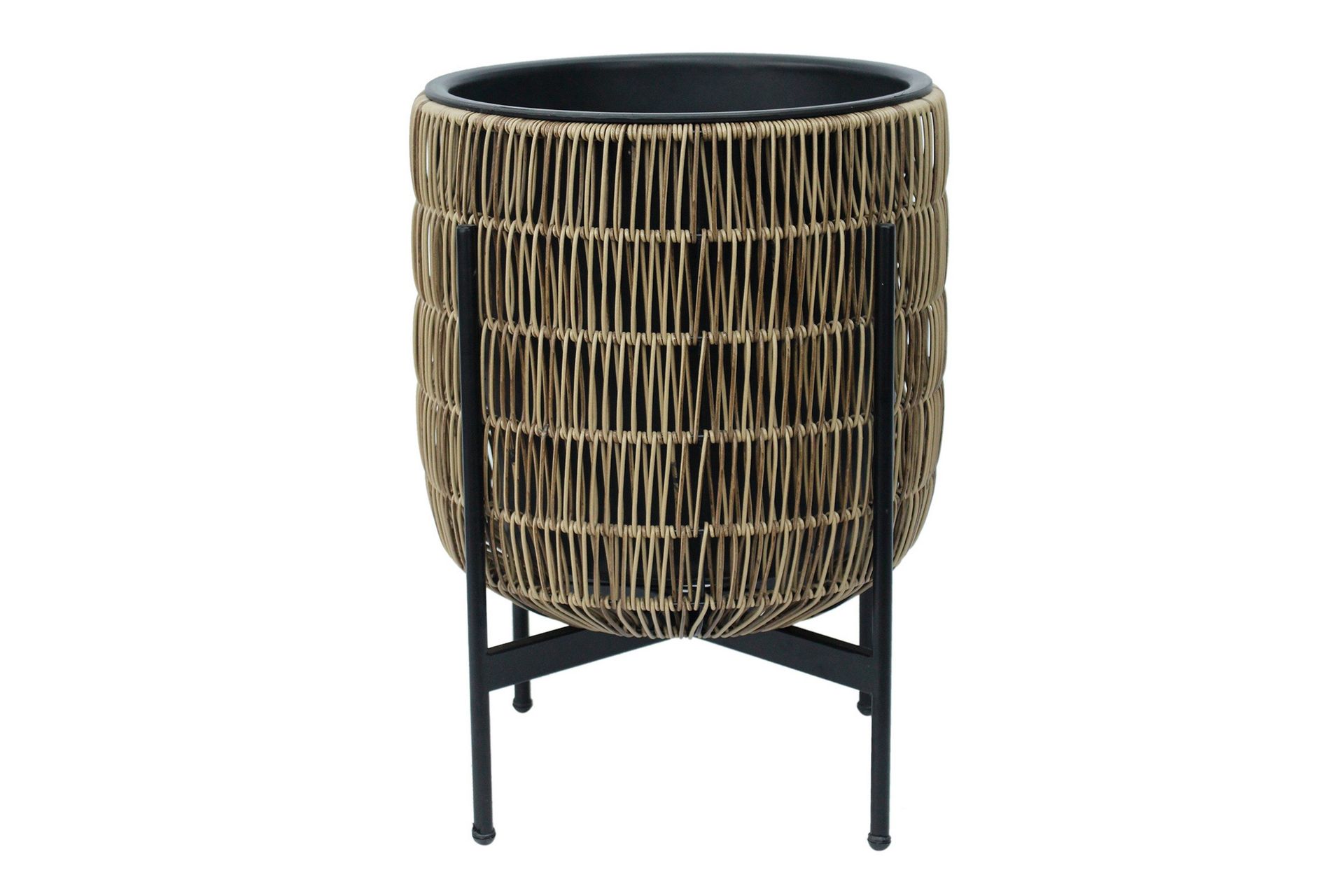 Wicker Blomsterkrukke på stativ 38x38xH49 cm Lysebrun -