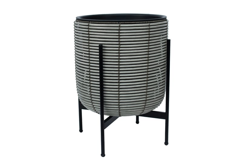 Wicker Blomsterkrukke på stativ 38x38xH49 cm Grå - Hagemøbler - Øvrig utendørs - Tilbehør utendørs - Hagekrukker