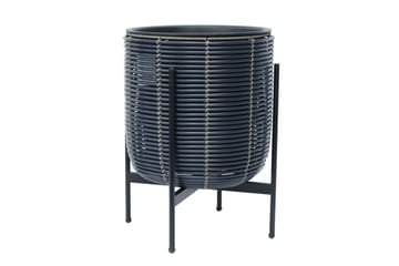 Wicker Blomsterkrukke på stativ 38x38xH49 cm Svart - Hagemøbler - Øvrig utendørs - Tilbehør utendørs - Hagekrukker