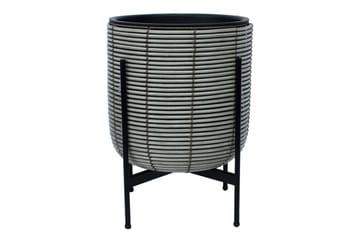 Wicker Blomsterkrukke på stativ 38x38xH49 cm Grå - Hagemøbler - Øvrig utendørs - Tilbehør utendørs - Hagekrukker