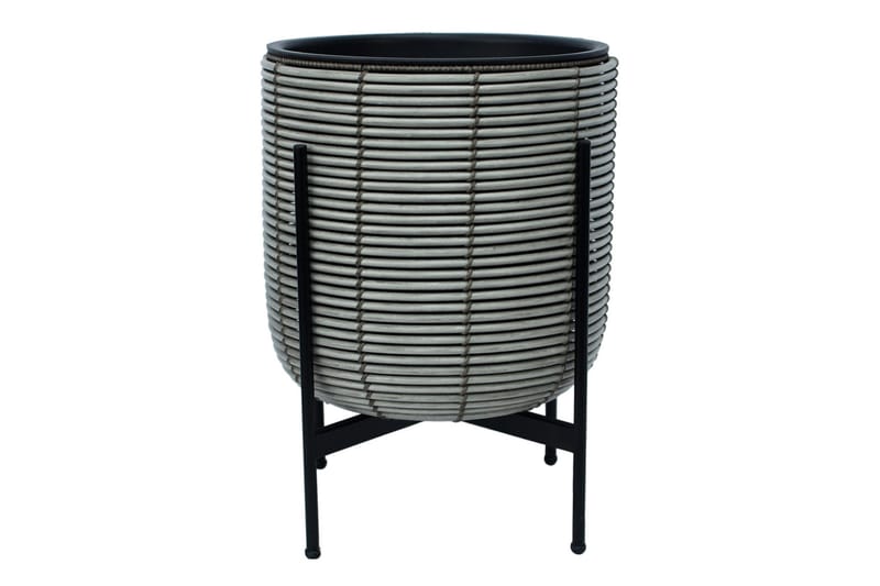 Wicker Blomsterkrukke på stativ 38x38xH49 cm Grå - Hagemøbler - Øvrig utendørs - Tilbehør utendørs - Hagekrukker