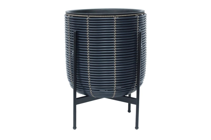 Wicker Blomsterkrukke på stativ 38x38xH49 cm Svart - Hagemøbler - Øvrig utendørs - Tilbehør utendørs - Hagekrukker