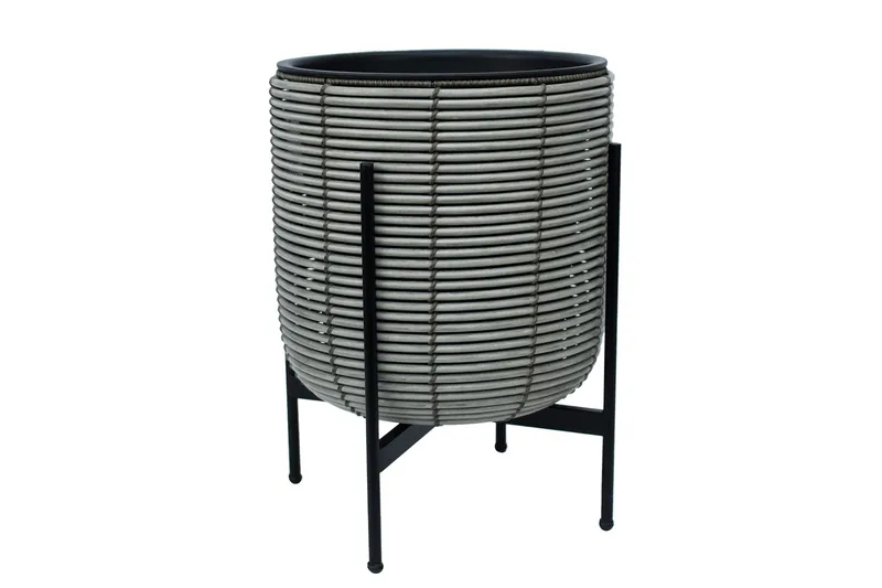 Wicker Blomsterkrukke på stativ 38x38xH49 cm Grå, undefined