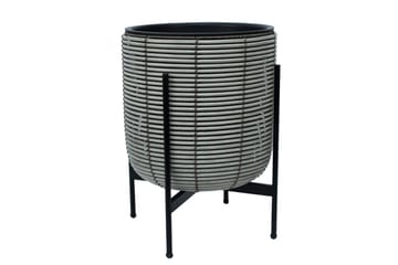 Wicker Blomsterkrukke på stativ 38x38xH49 cm Grå - Hagemøbler - Øvrig utendørs - Tilbehør utendørs - Hagekrukker