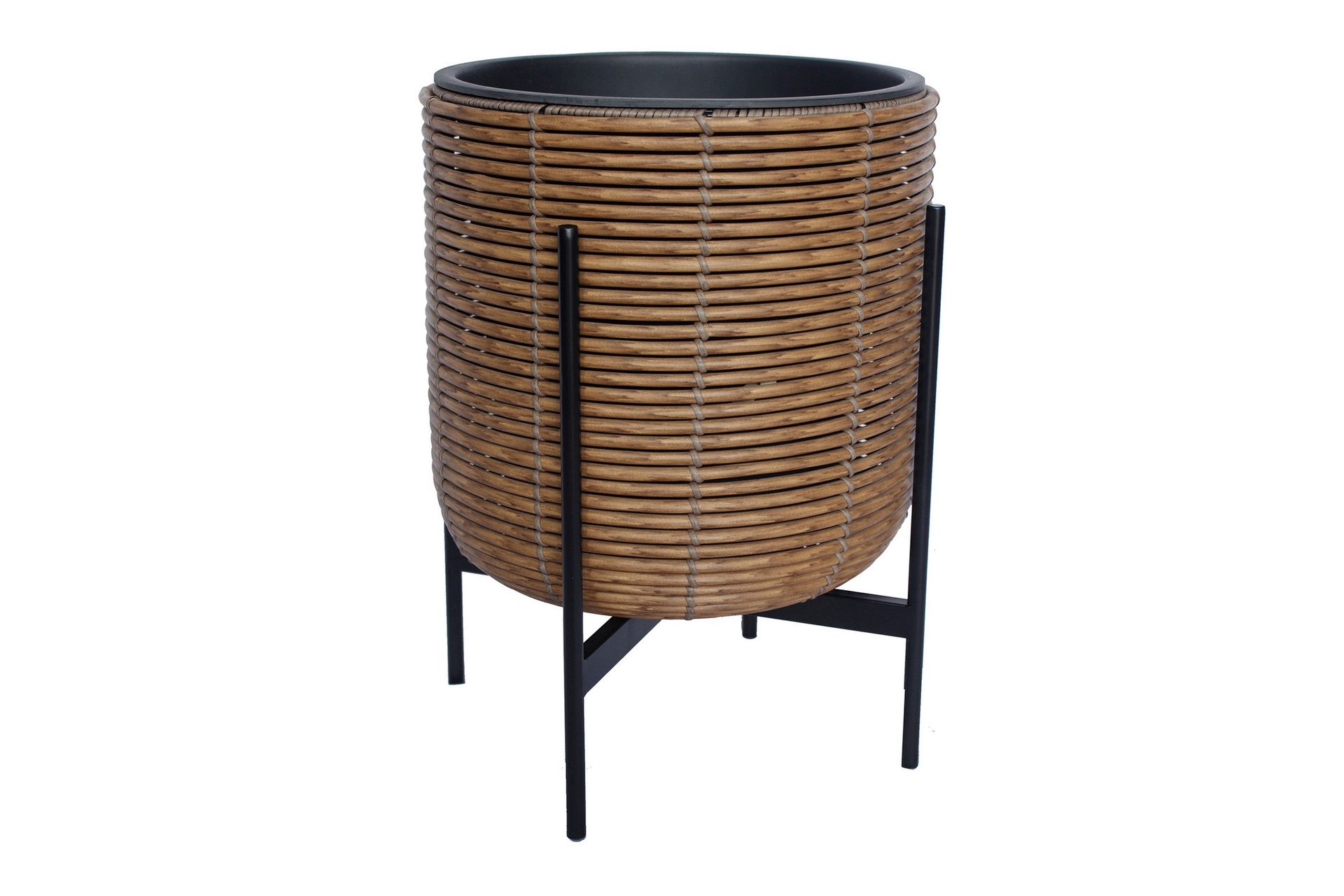 Wicker Blomsterpotte på stativ 38x38xH49 cm Brun -