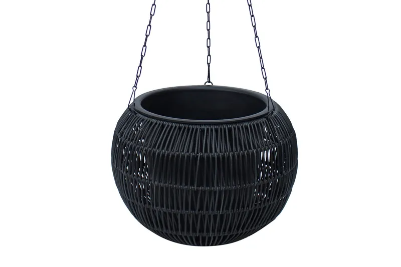 Wicker Hengende Krukke D32xH22 cm Svart - Hagemøbler - Øvrig utendørs - Tilbehør utendørs - Hagekrukker