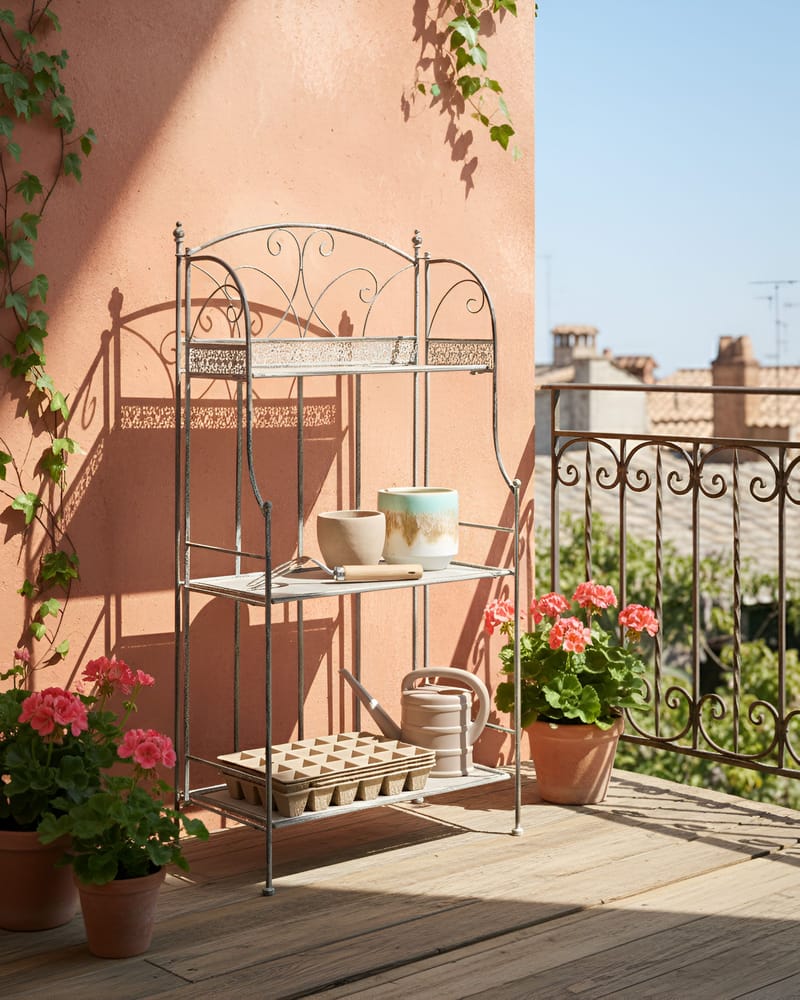 Hylle utendørs Villadose 60 cm - Grå - Hagemøbler - Øvrig utendørs - Tilbehør utendørs - Hyller utendørs