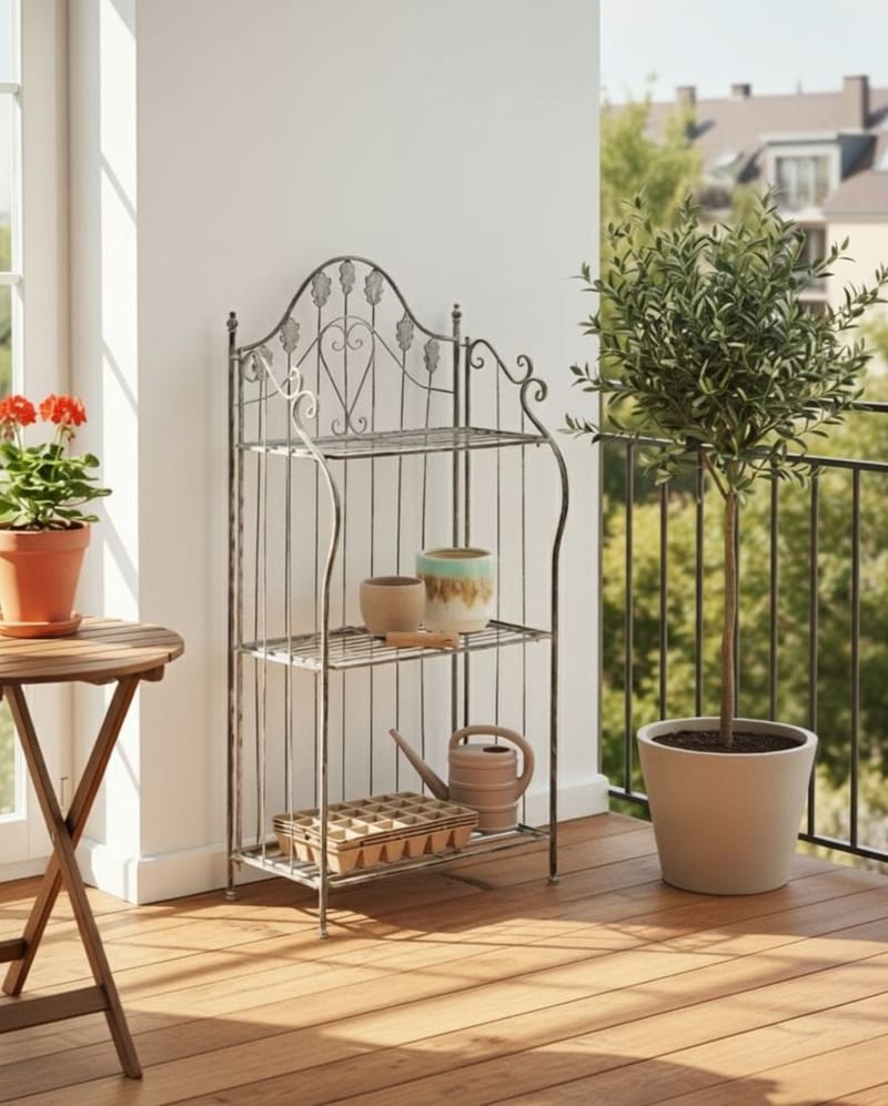 Hylle utendørs Visano 59 cm - Grå - Hagemøbler - Øvrig utendørs - Tilbehør utendørs - Hyller utendørs