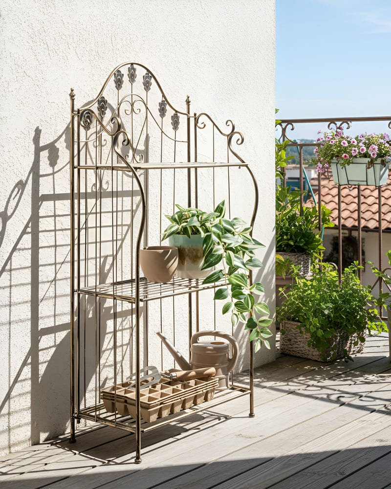 Hylle utendørs Visano 59 cm - Svart - Hagemøbler - Øvrig utendørs - Tilbehør utendørs - Hyller utendørs