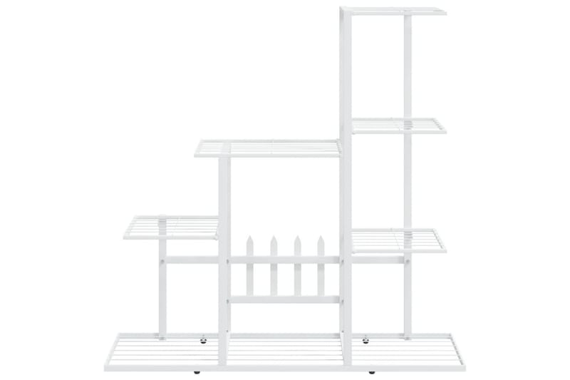 Blomsterstativ 94,5x25x88 cm hvit metall - Hvit - Hagemøbler - Øvrig utendørs - Tilbehør utendørs - Hyller utendørs