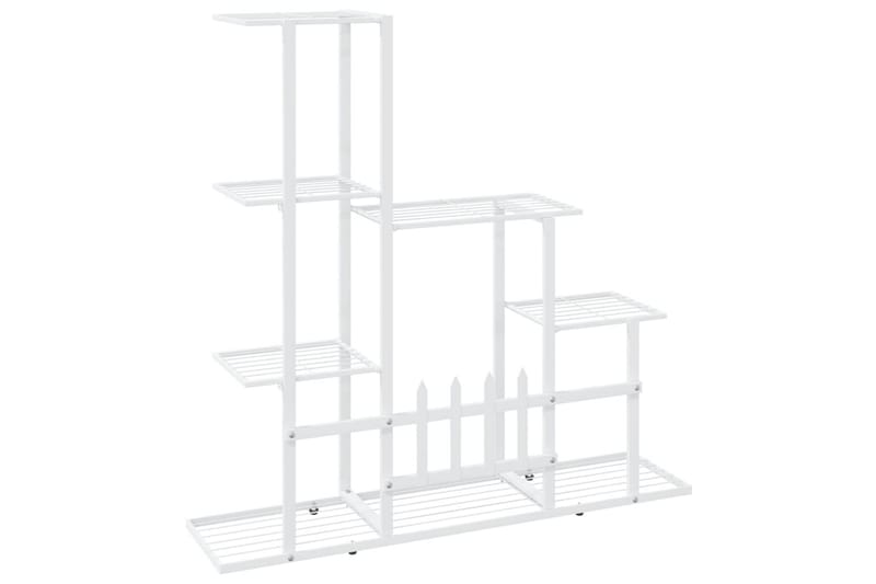Blomsterstativ 94,5x25x88 cm hvit metall - Hvit - Hagemøbler - Øvrig utendørs - Tilbehør utendørs - Hyller utendørs