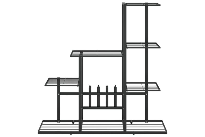 Blomsterstativ 94,5x25x88 cm svart metall - Svart - Hagemøbler - Øvrig utendørs - Tilbehør utendørs - Hyller utendørs