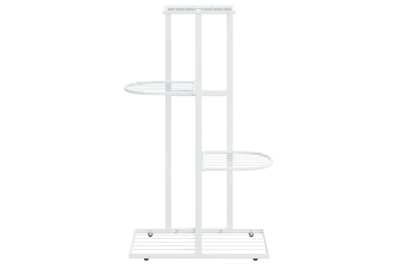 Blomsterstativ med 4 etasjer 43x22x76 cm hvit metall - Hvit - Hagemøbler - Øvrig utendørs - Tilbehør utendørs - Hyller utendørs