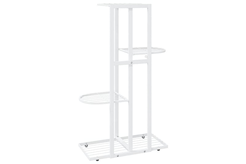 Blomsterstativ med 4 etasjer 43x22x76 cm hvit metall - Hvit - Hagemøbler - Øvrig utendørs - Tilbehør utendørs - Hyller utendørs