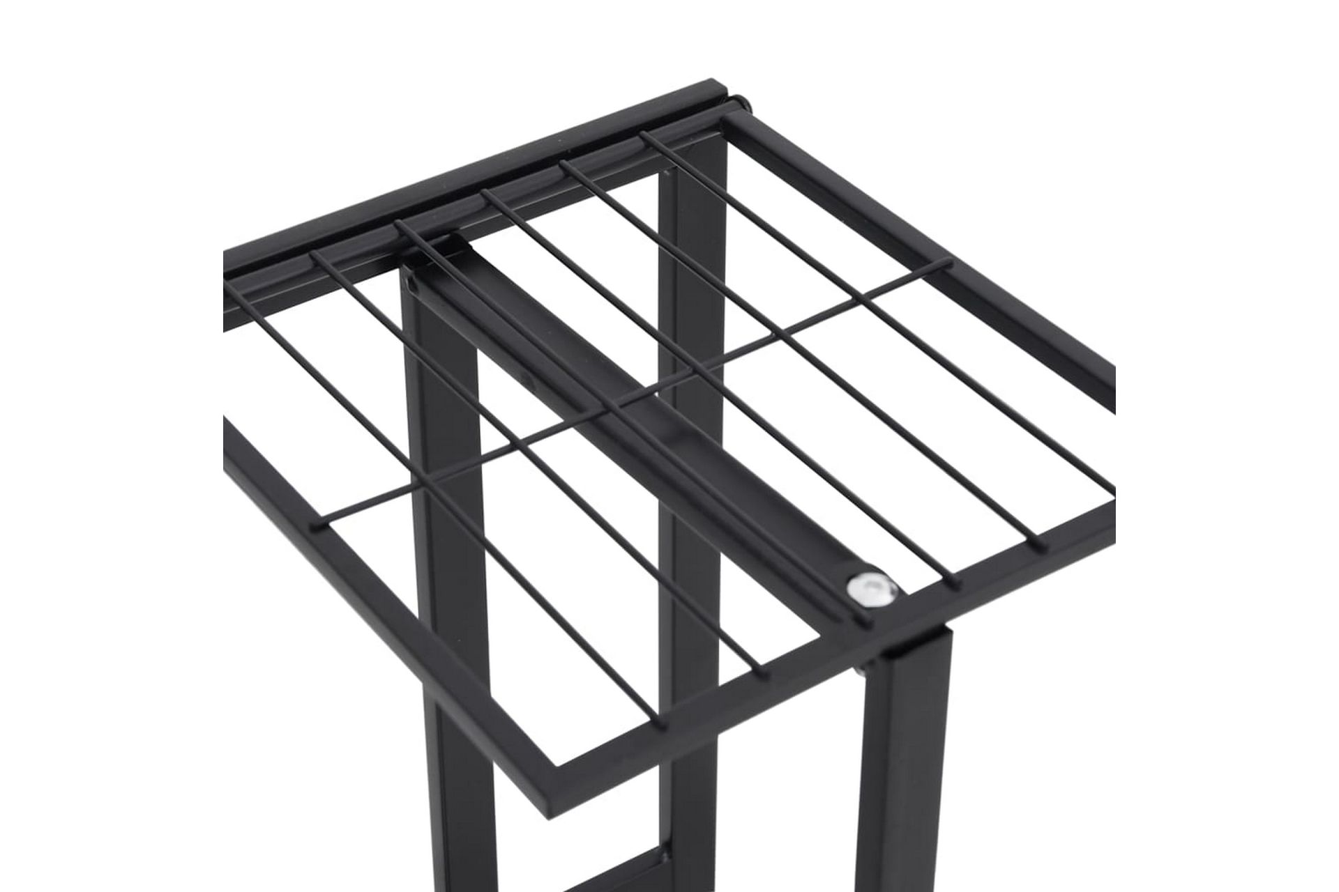 Blomsterstativ med 4 etasjer 43x22x76 cm svart metall - Svart - Hagemøbler - Øvrig utendørs - Tilbehør utendørs - Hyller utendørs