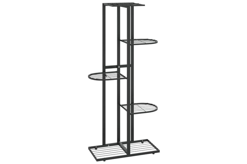 Blomsterstativ med 5 etasjer 43x22x98 cm svart metall - Svart - Hagemøbler - Øvrig utendørs - Tilbehør utendørs - Hyller utendørs