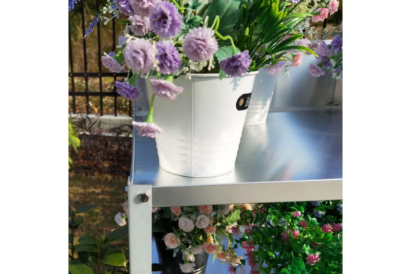 Drivhushylle 56x56x92 cm - Sølv - Hagemøbler - Øvrig utendørs - Tilbehør utendørs - Hyller utendørs