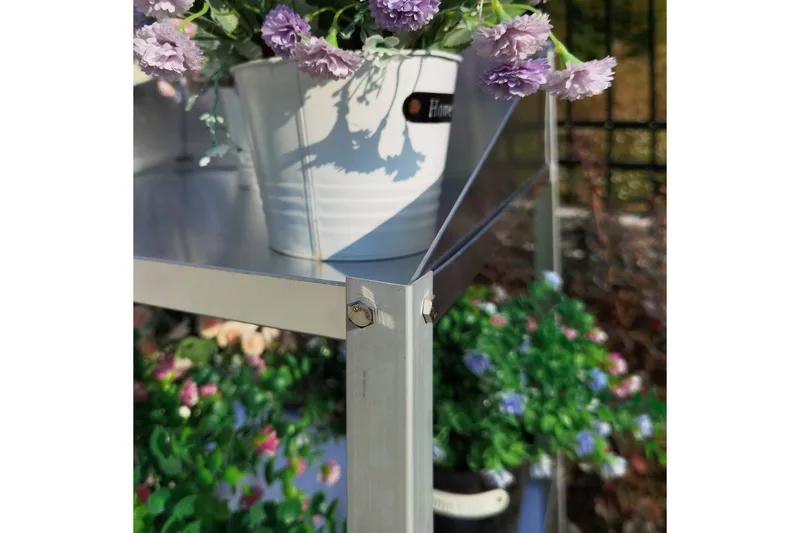 Drivhushylle 56x56x92 cm - Sølv - Hagemøbler - Øvrig utendørs - Tilbehør utendørs - Hyller utendørs