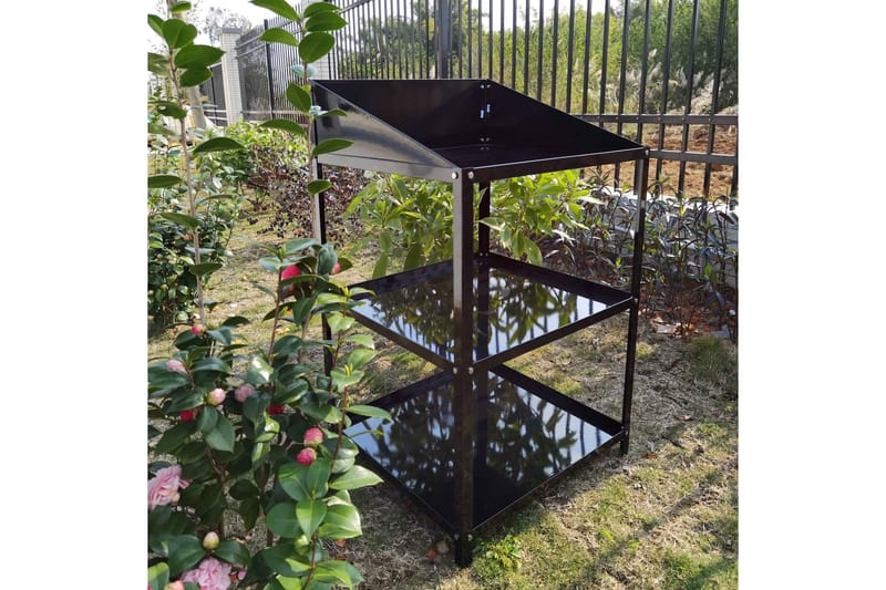 Drivhushylle 56x56x92 cm - Svart - Hagemøbler - Øvrig utendørs - Tilbehør utendørs - Hyller utendørs