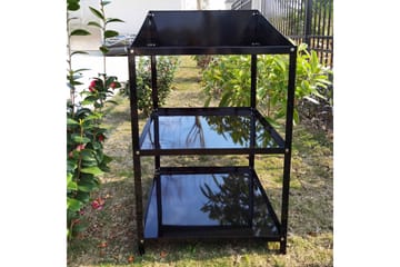 Drivhushylle 56x56x92 cm - Svart - Hagemøbler - Øvrig utendørs - Tilbehør utendørs - Hyller utendørs