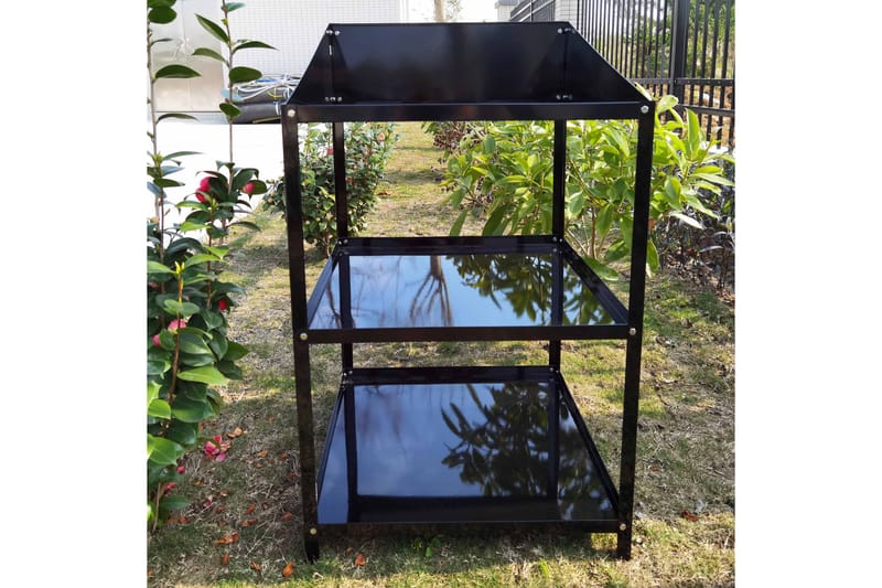 Drivhushylle 56x56x92 cm - Svart - Hagemøbler - Øvrig utendørs - Tilbehør utendørs - Hyller utendørs